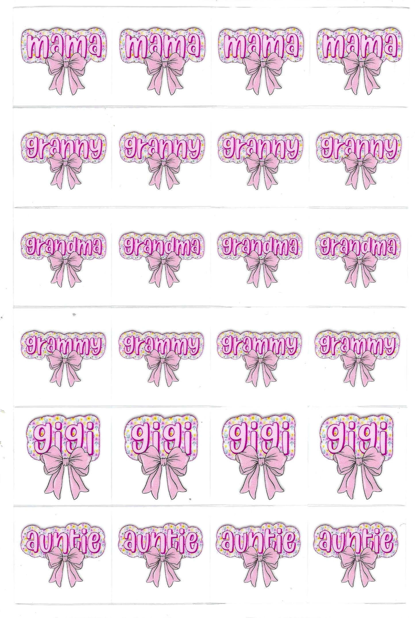 Pink Family Members 3 Kiss Cut