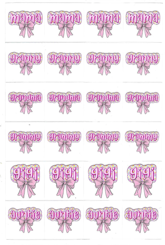 Pink Family Members 3 Kiss Cut