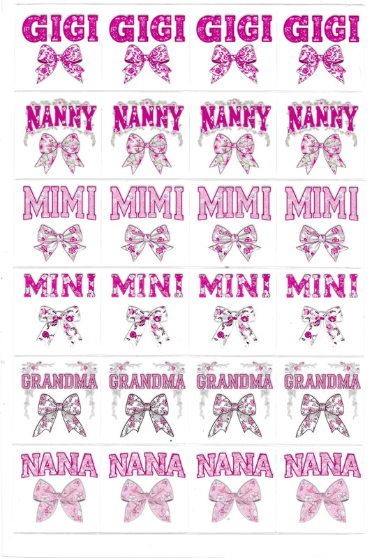 Pink Family Members 5 Kiss Cut