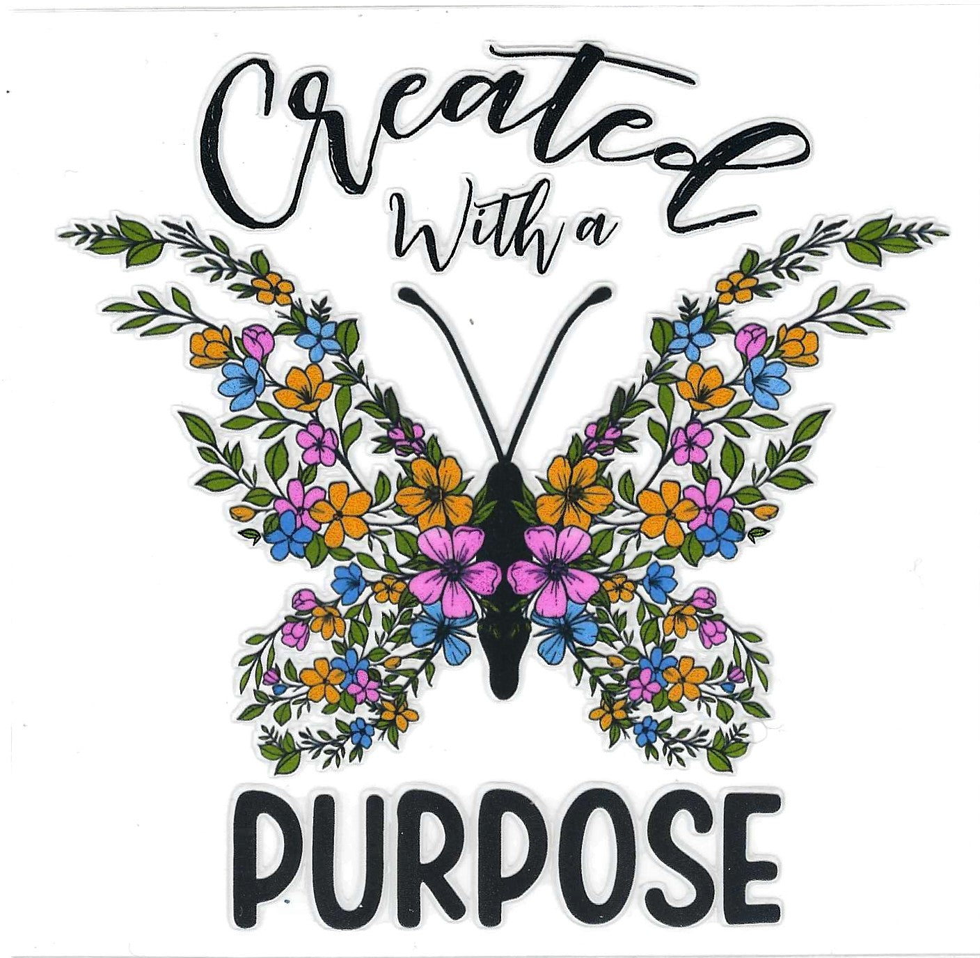 Flower Butterfly Created w/Purpose Decal
