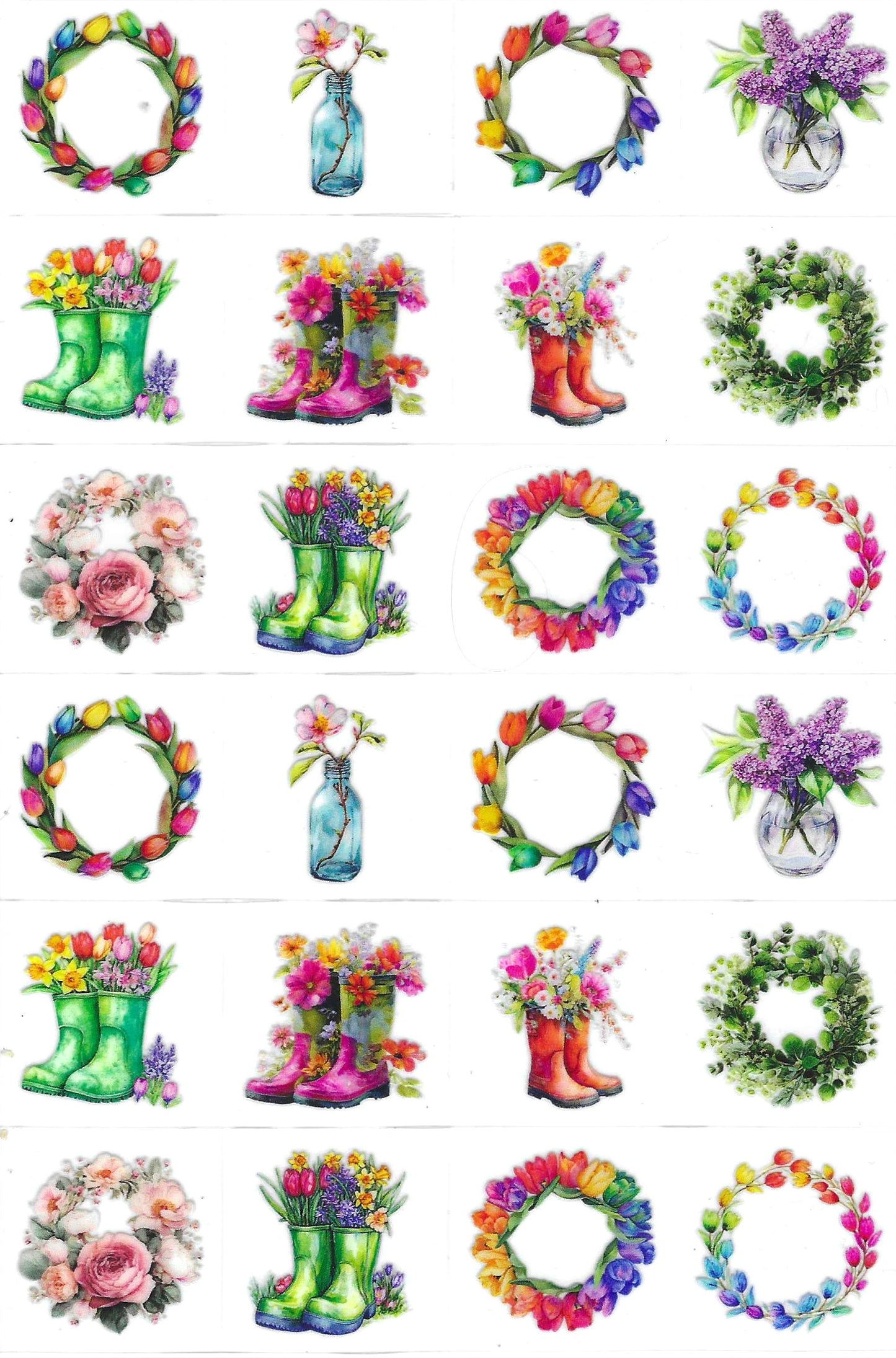 Flowered Rings Kiss Cut