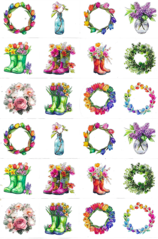 Flowered Rings Kiss Cut