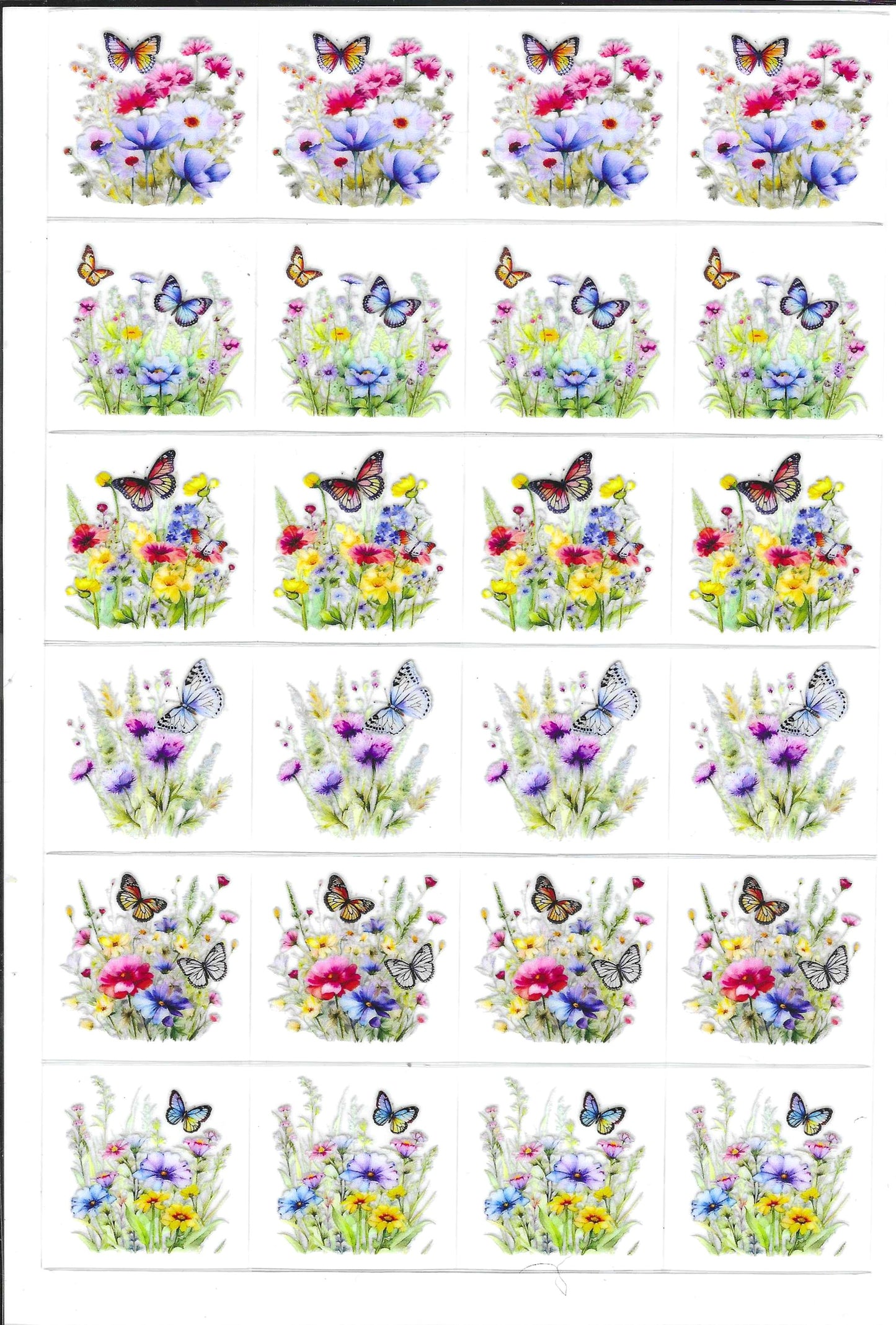 Flowers w/Butterflies Kiss Cuts