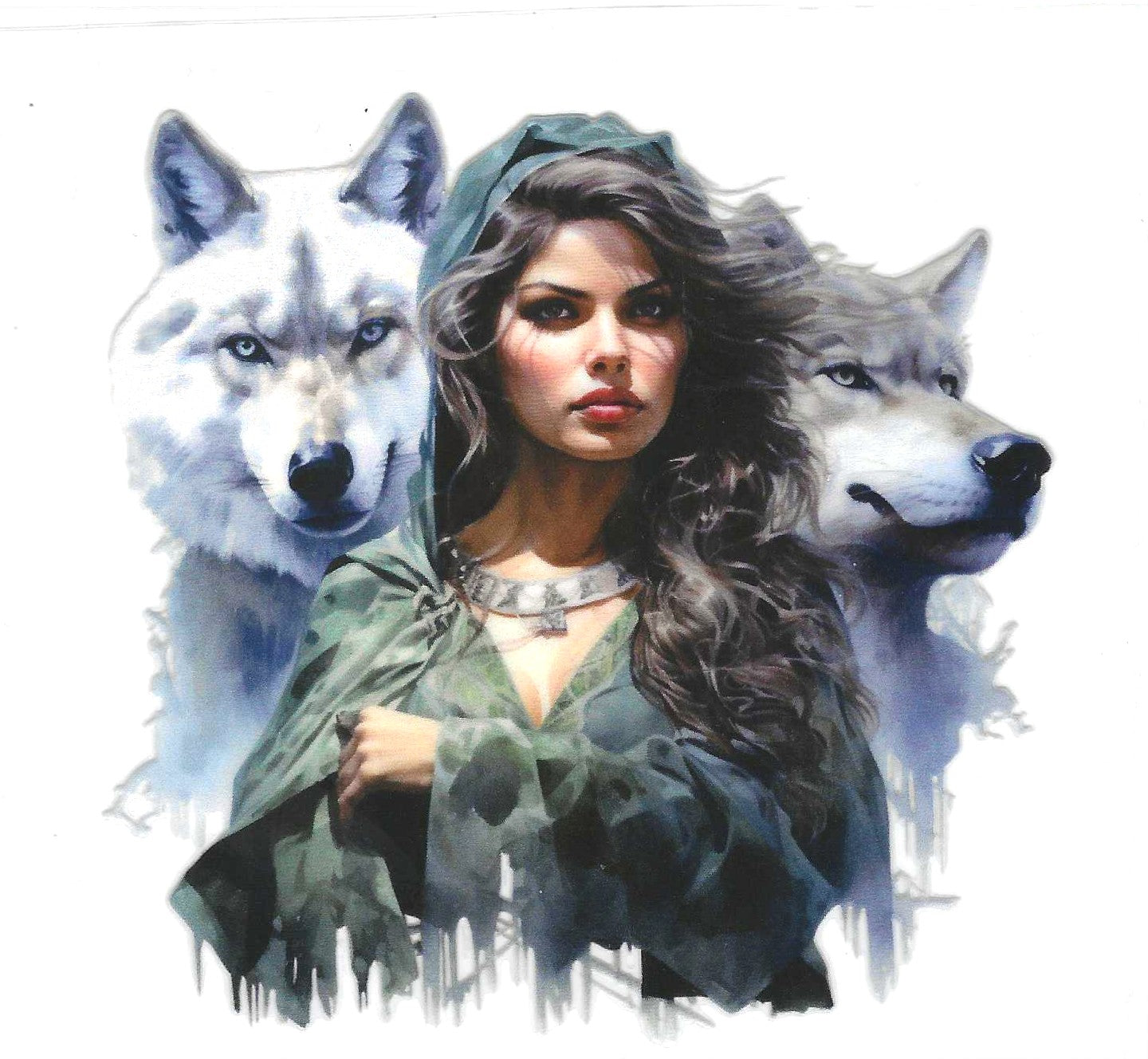 Girl w/Wolf Decal