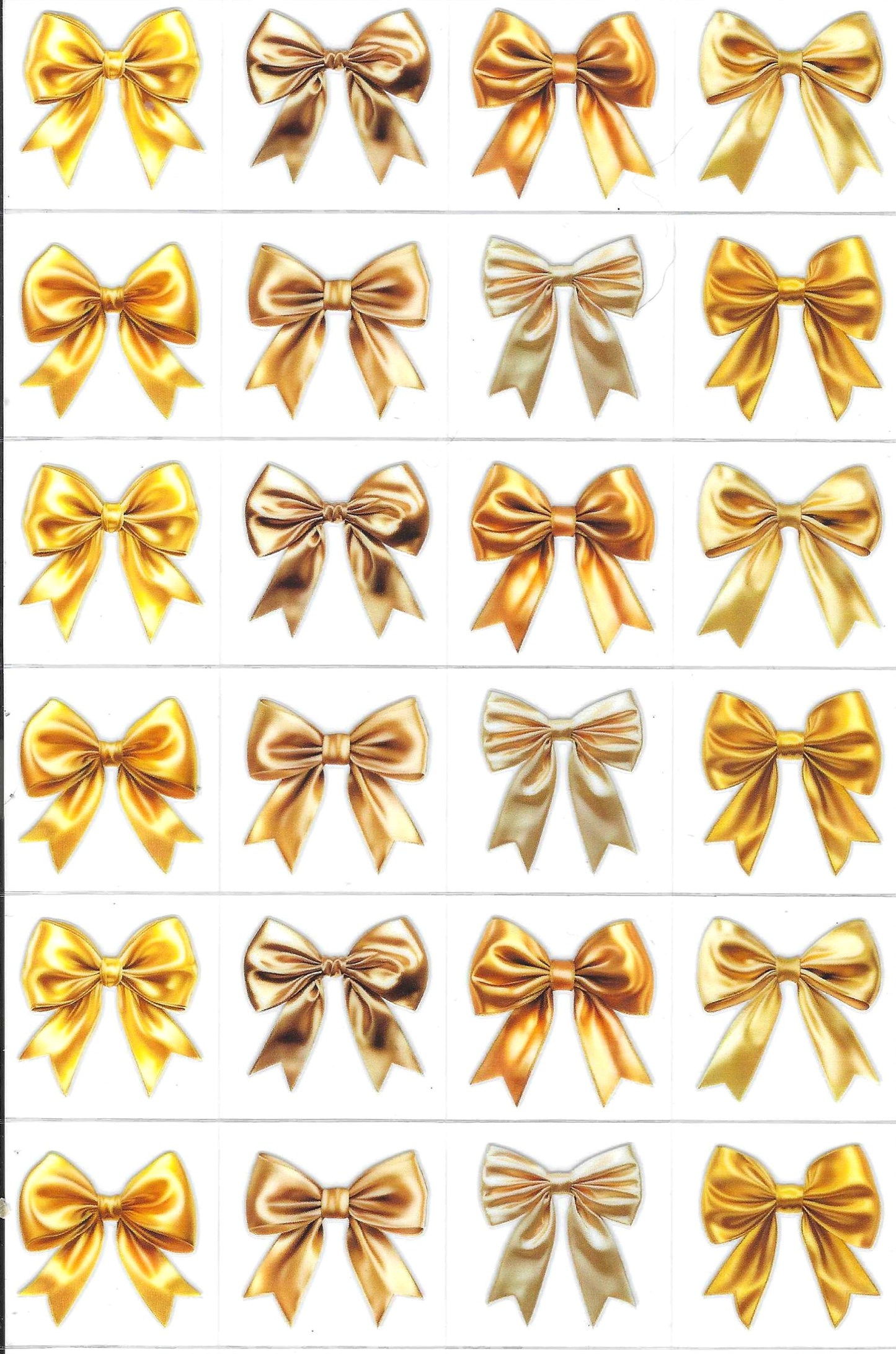 Gold Bows Kiss Cut