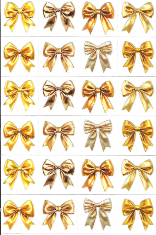 Gold Bows Kiss Cut