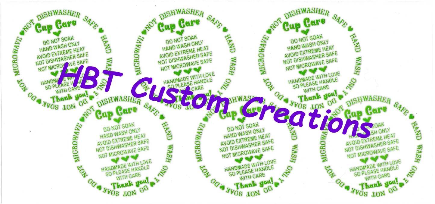 Cup Care Labels Green Style 1