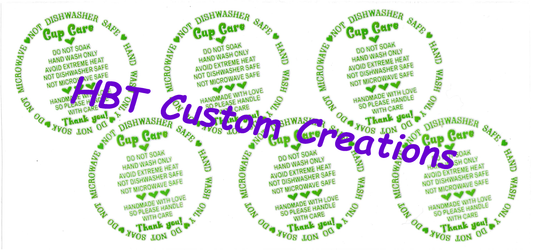 Cup Care Labels Green Style 1