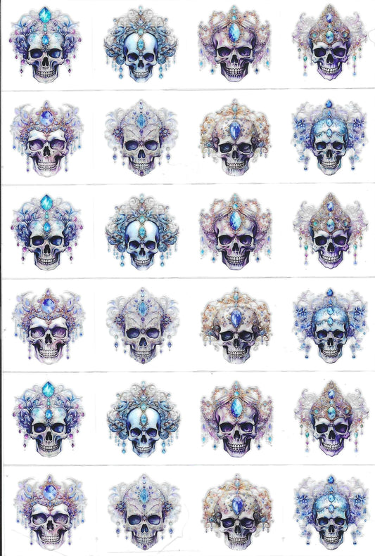 Jeweled Skull Kiss Cut