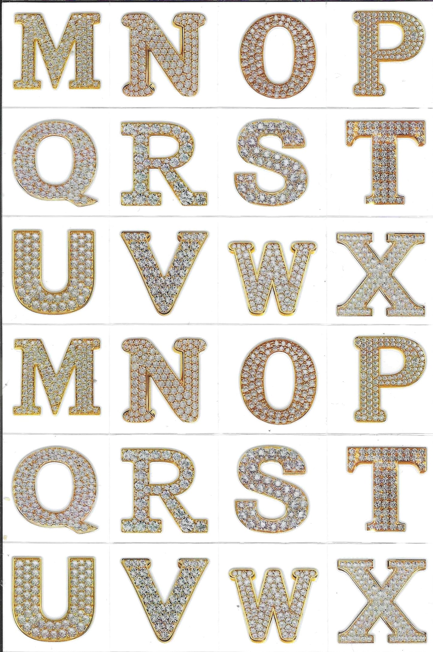 A-Z 0-9 Letters & Numbers Diamond SET 3 SHEETS TOTAL