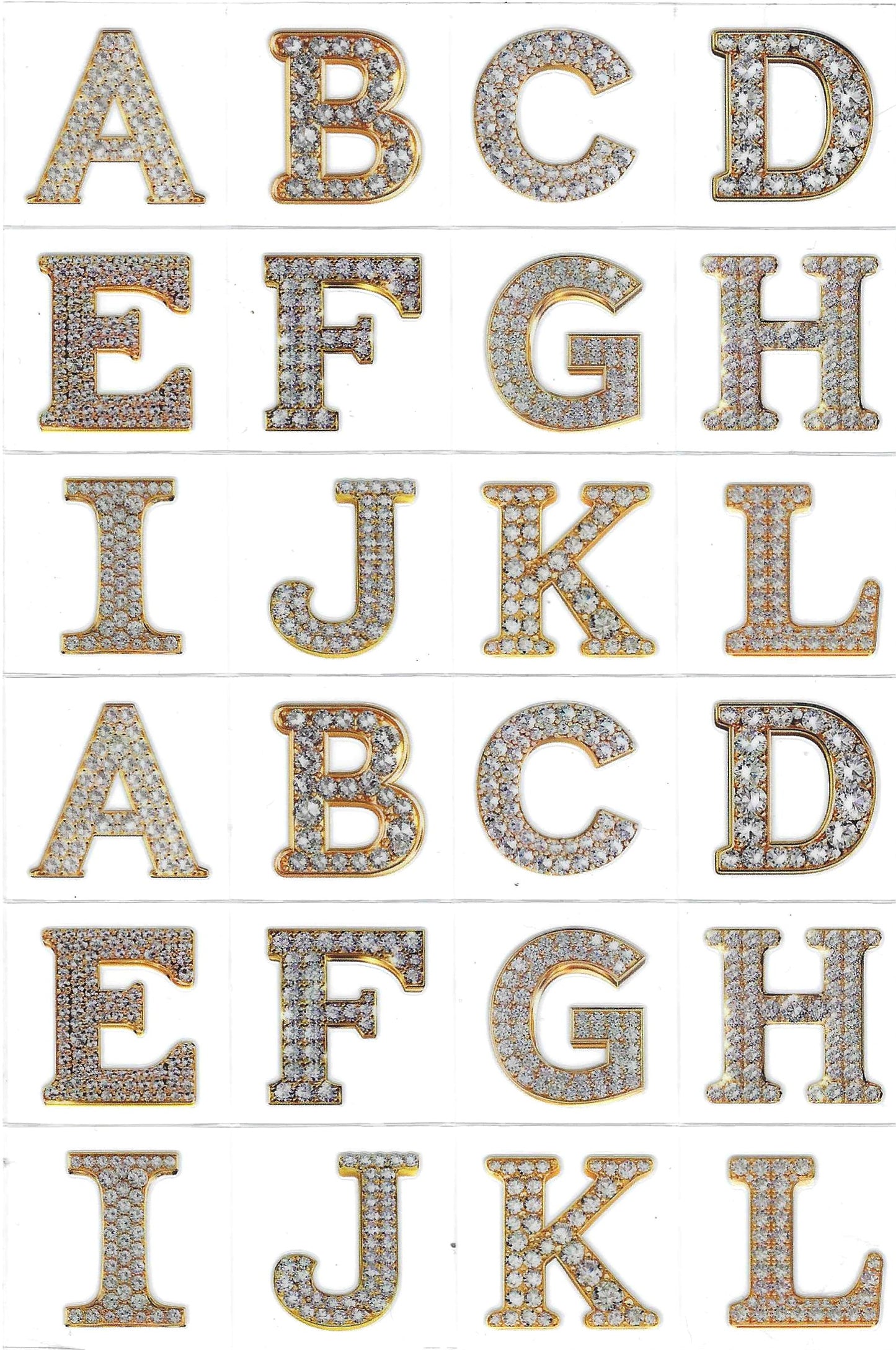 A-Z 0-9 Letters & Numbers Diamond SET 3 SHEETS TOTAL