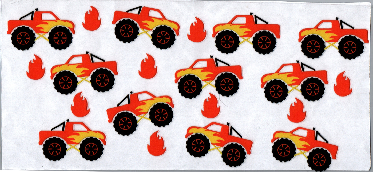 16oz Monster Truck Red & Yellow