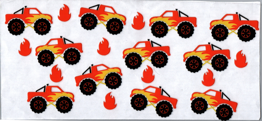 16oz Monster Truck Red & Yellow