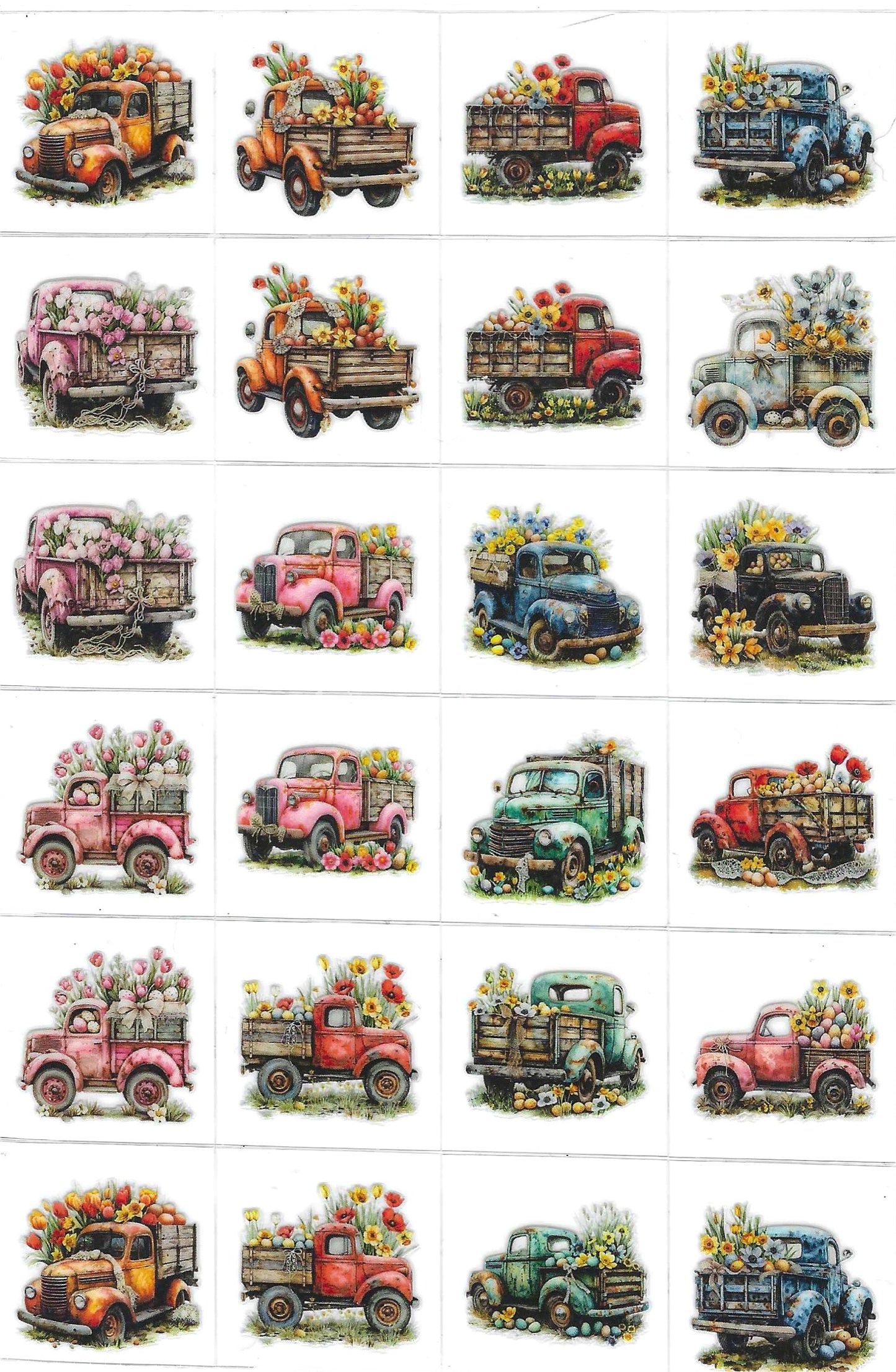 Old Fashioned Trucks Kiss Cut