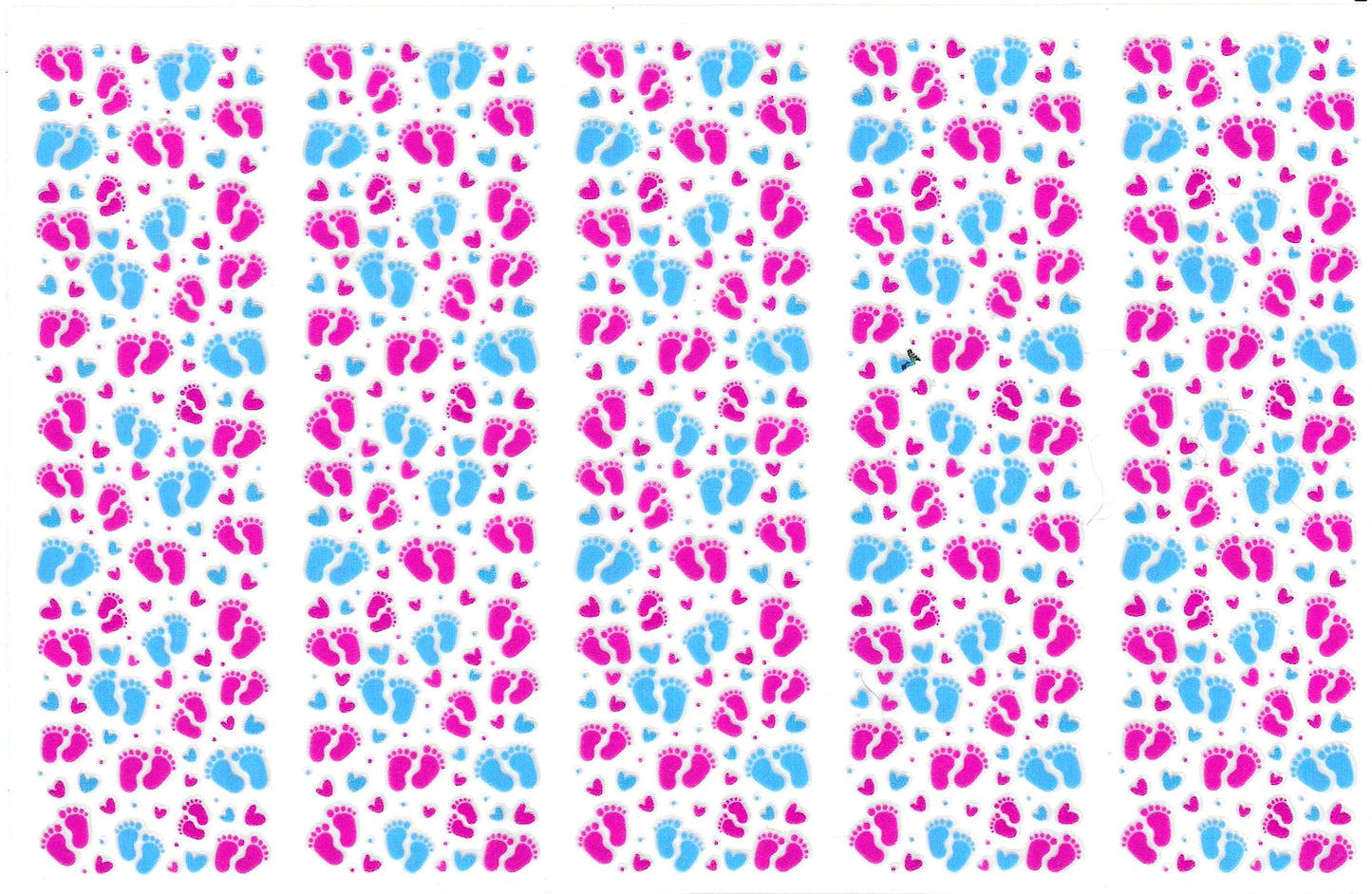 Pink /Blue Feet print Pen Wrap 5 pcs