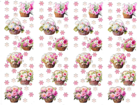 Basket w/ Pink Flowers Pen Wraps