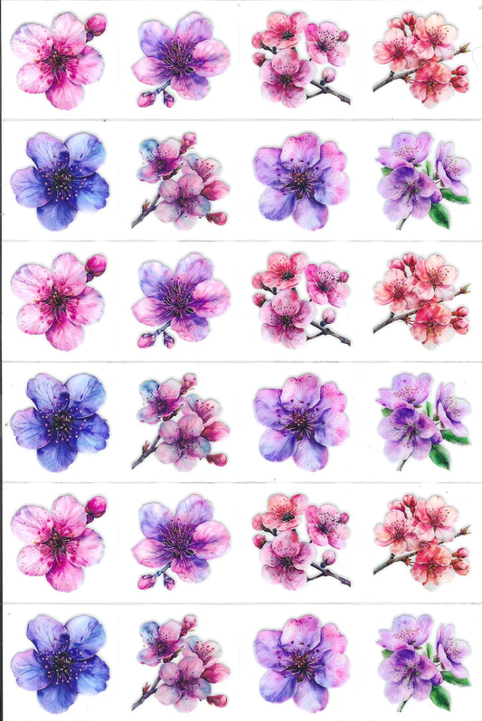 Pink & Purple Flowers Kiss Cut