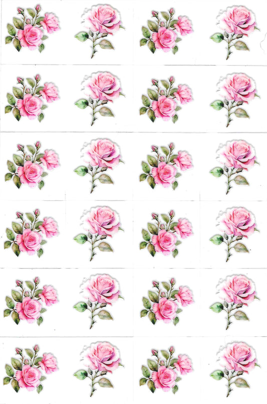 Pink Roses Kiss Cut