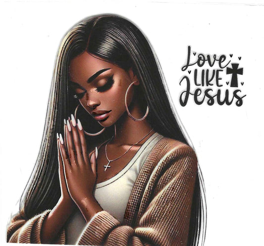 Praying Girl Love like Jesus  Decal