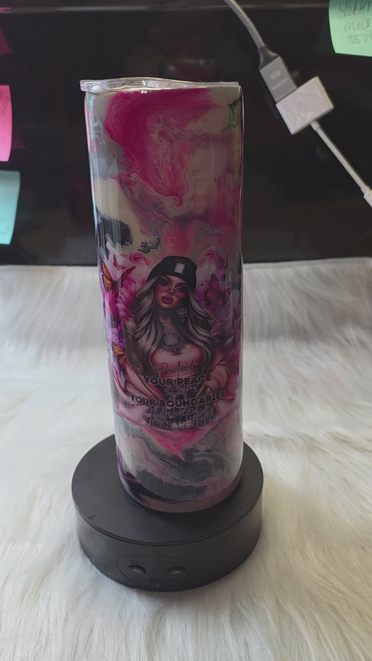 30 oz Protect Your Peace W/girl Glow in the Dark