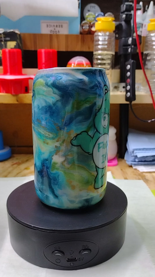 12oz Swear Bears Fuck It"  Glass Libby  w/ Bamboo Lid and straw