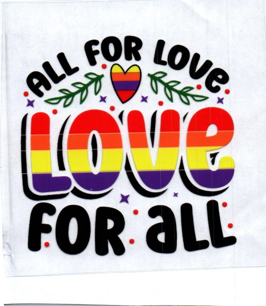 All for Love Pride Decal