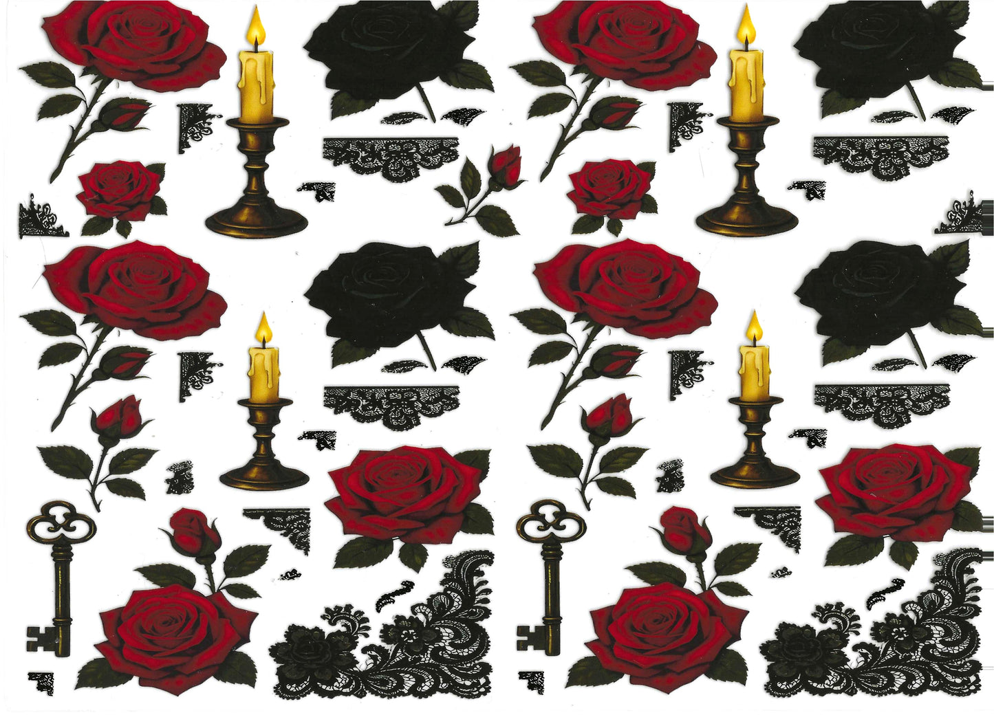 Black & Red Roses Element 11 x 9