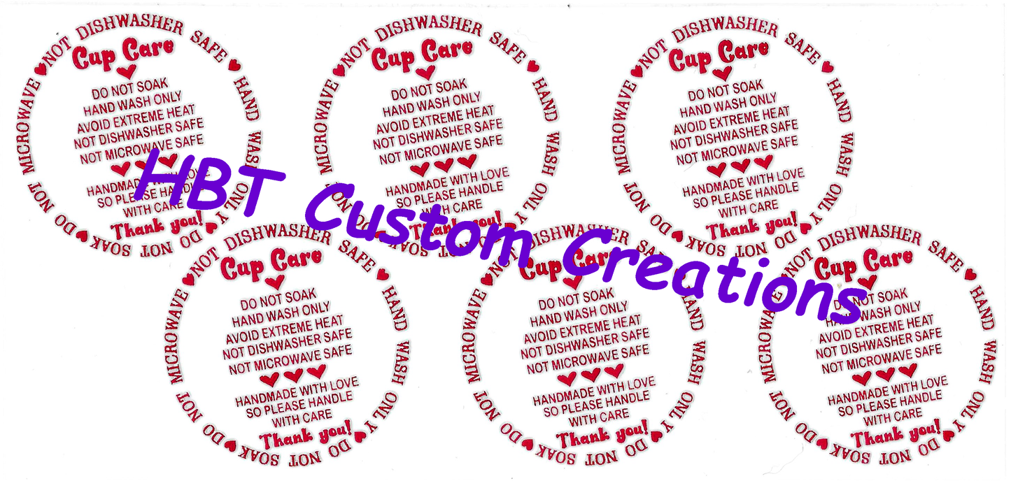 Cup Care Labels red Style 1