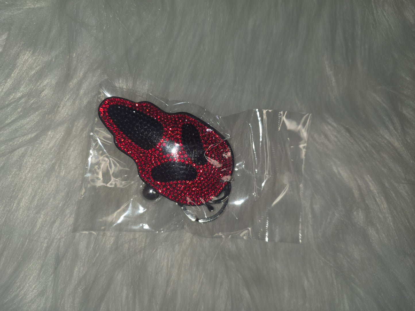 Red Ghost Face Rhinestone Key Chain