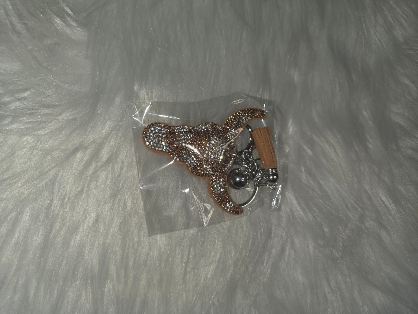Cow Skull Rhinestone Key Chain