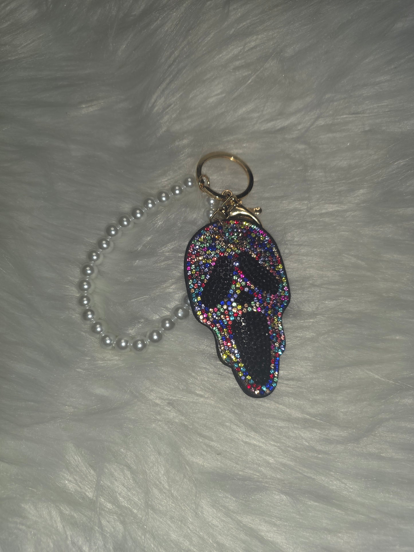 Multi Color Ghost Face Rhinestone Key Chain