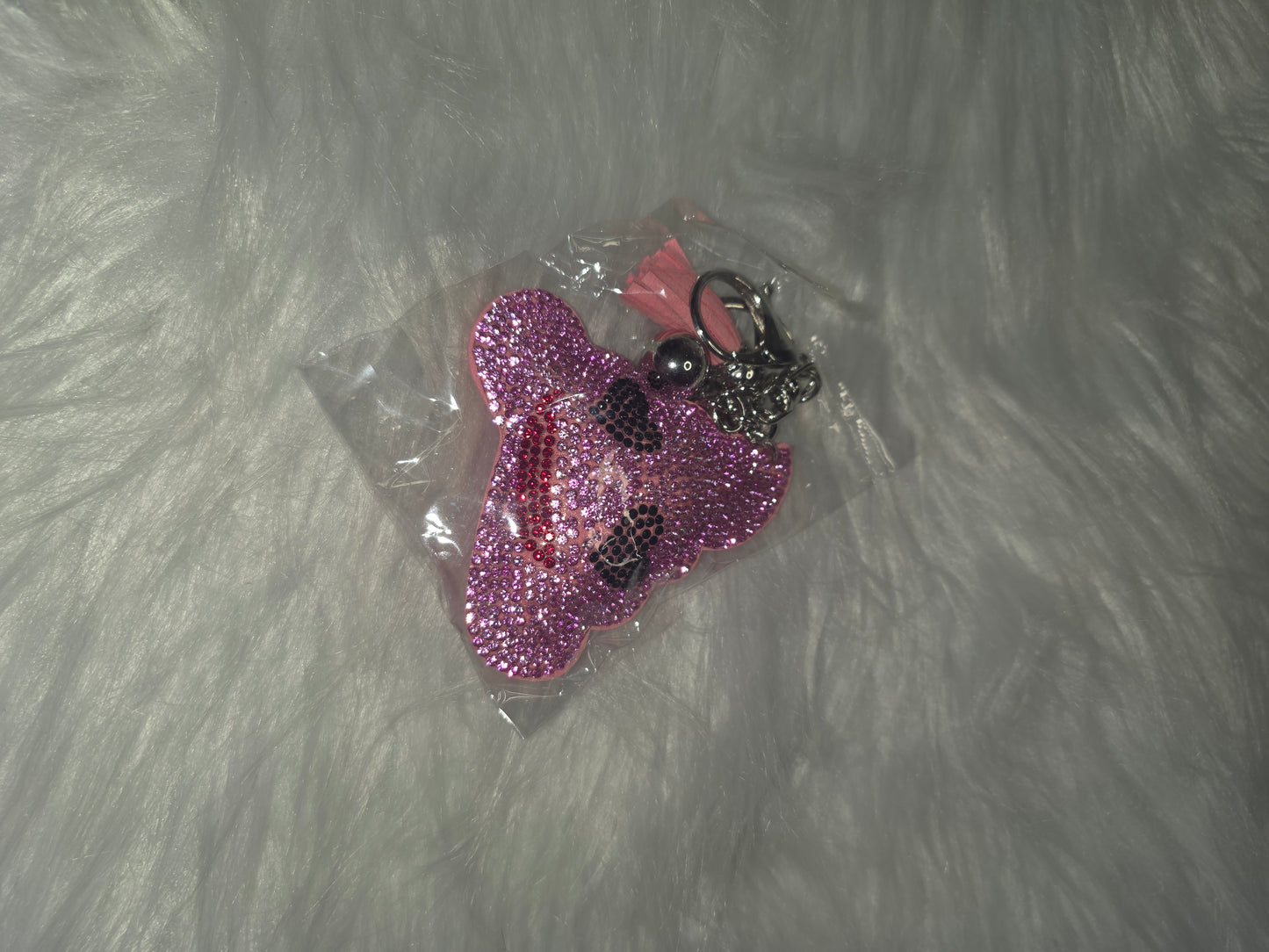 Pink Poop Emoji Rhinestone Key Chain