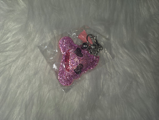 Pink Poop Emoji Rhinestone Key Chain