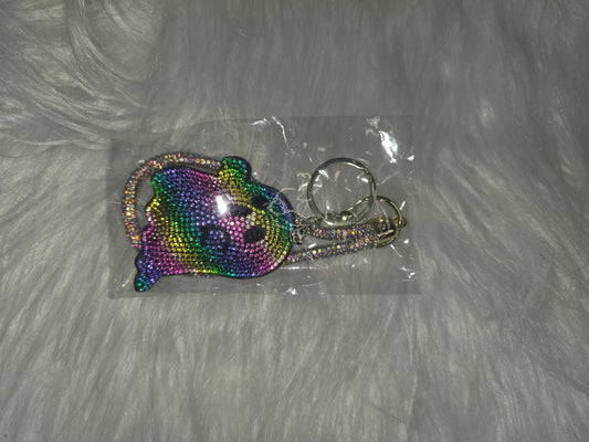 Rainbow Ghost Rhinestone Key Chain