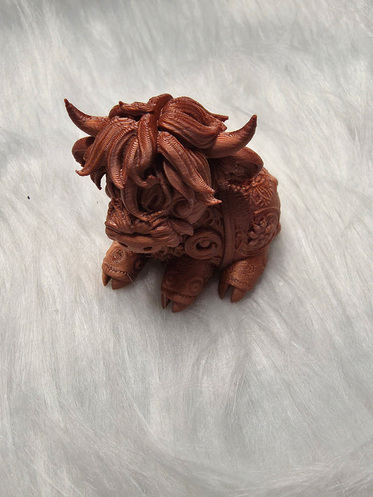 Small 3D printed Steampunk Highland Cow
