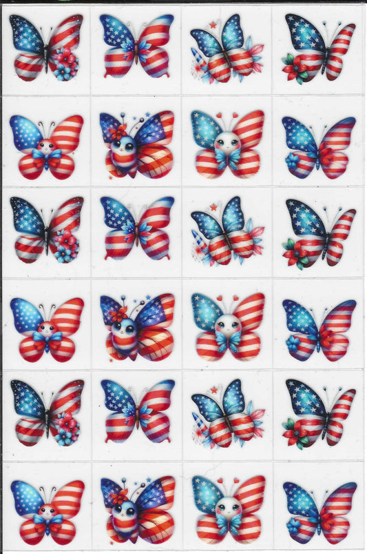 RWB Butterflies 2 Kiss Cut