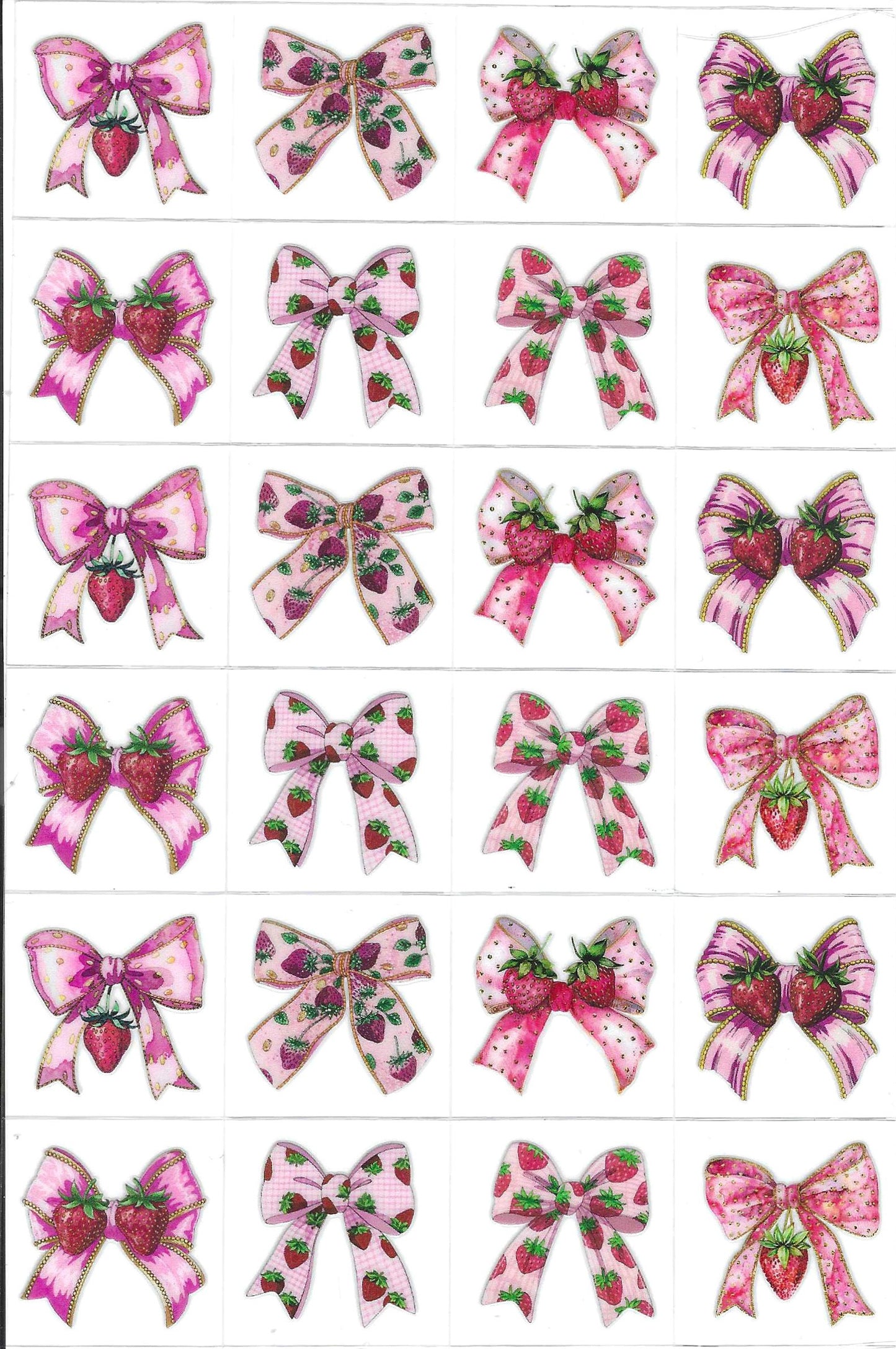 Strawberry Bow Kiss Cut