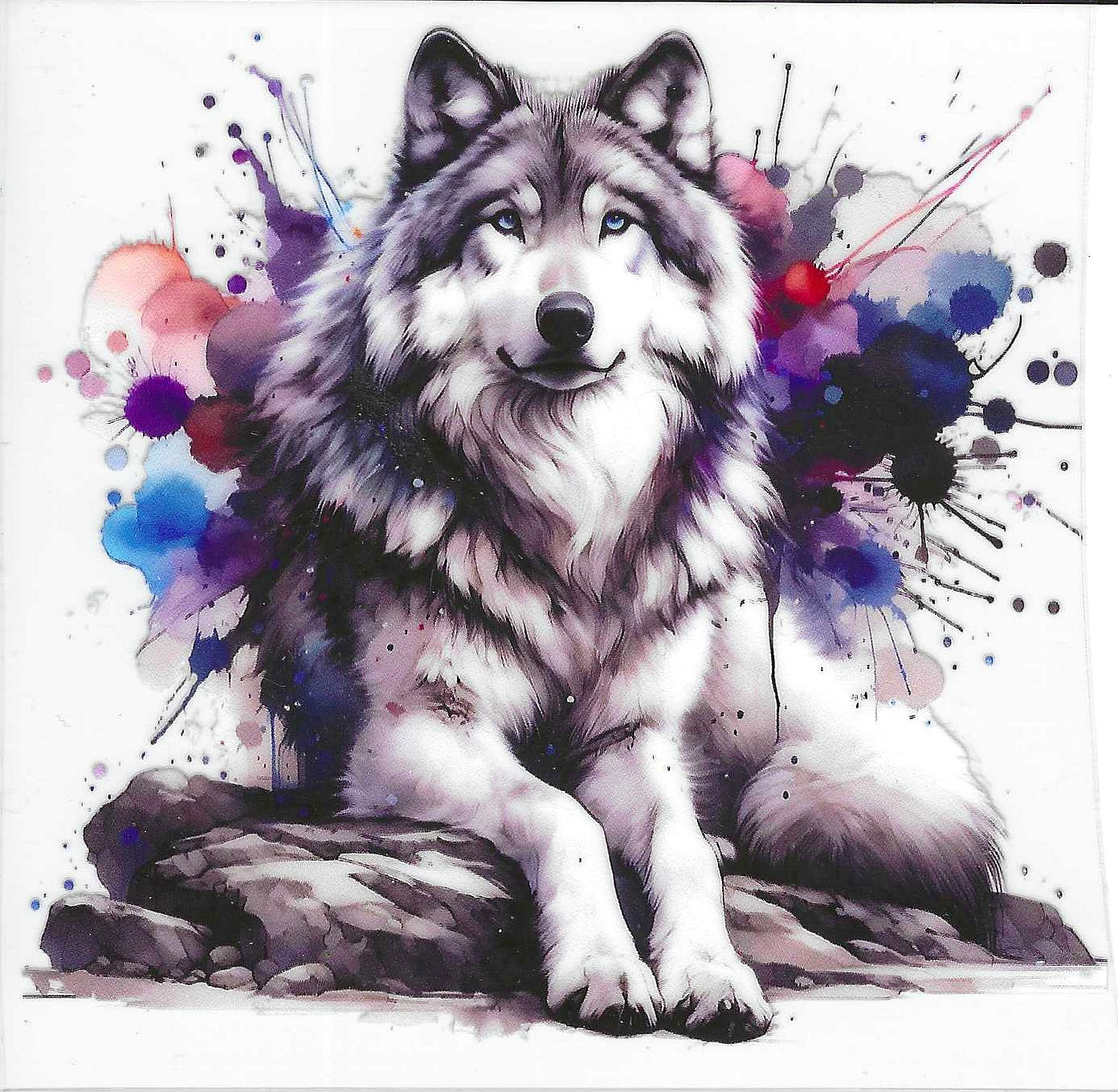 White Gray Wolf Facing Decal