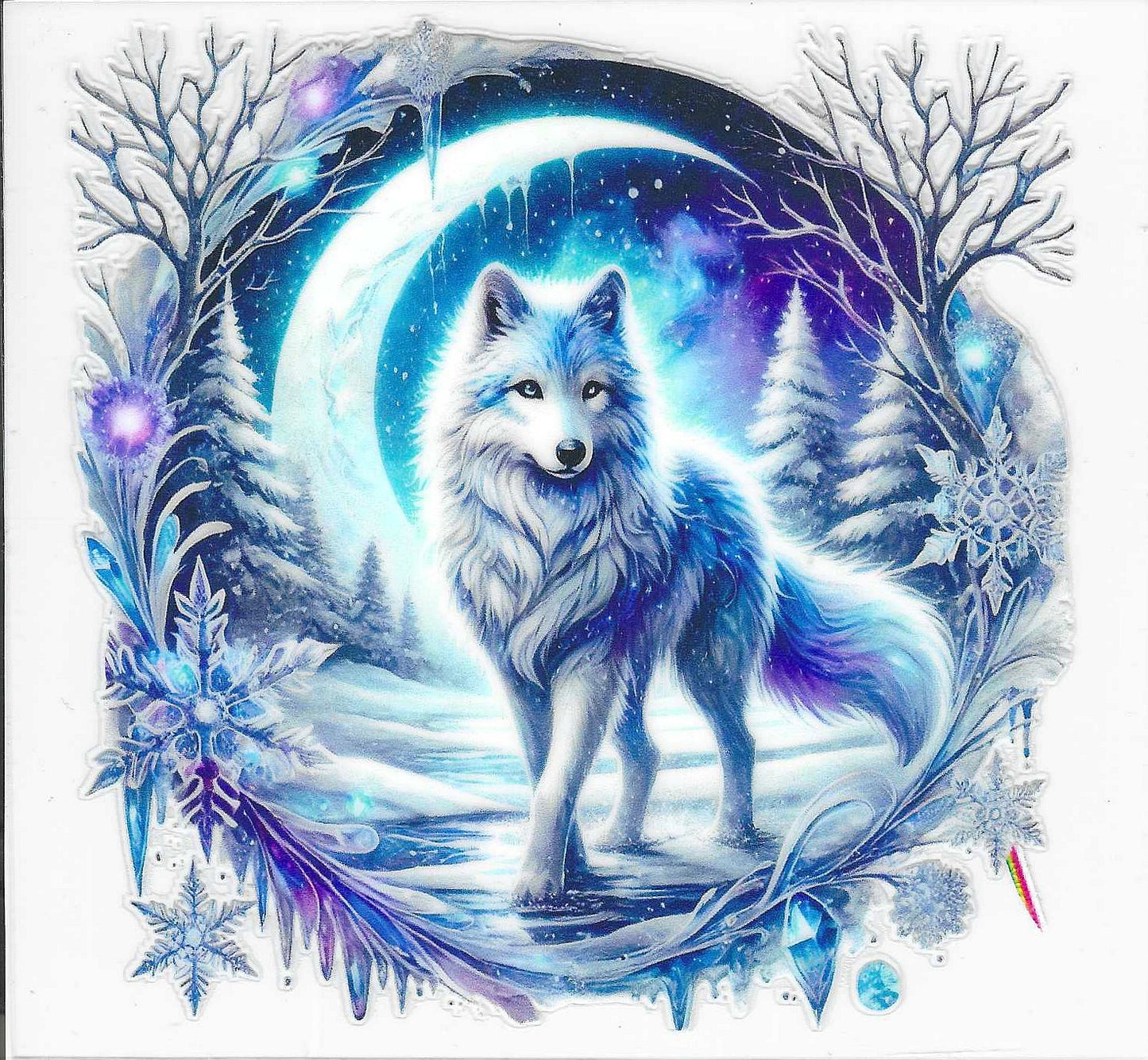 White Wolf w/Moon Decal
