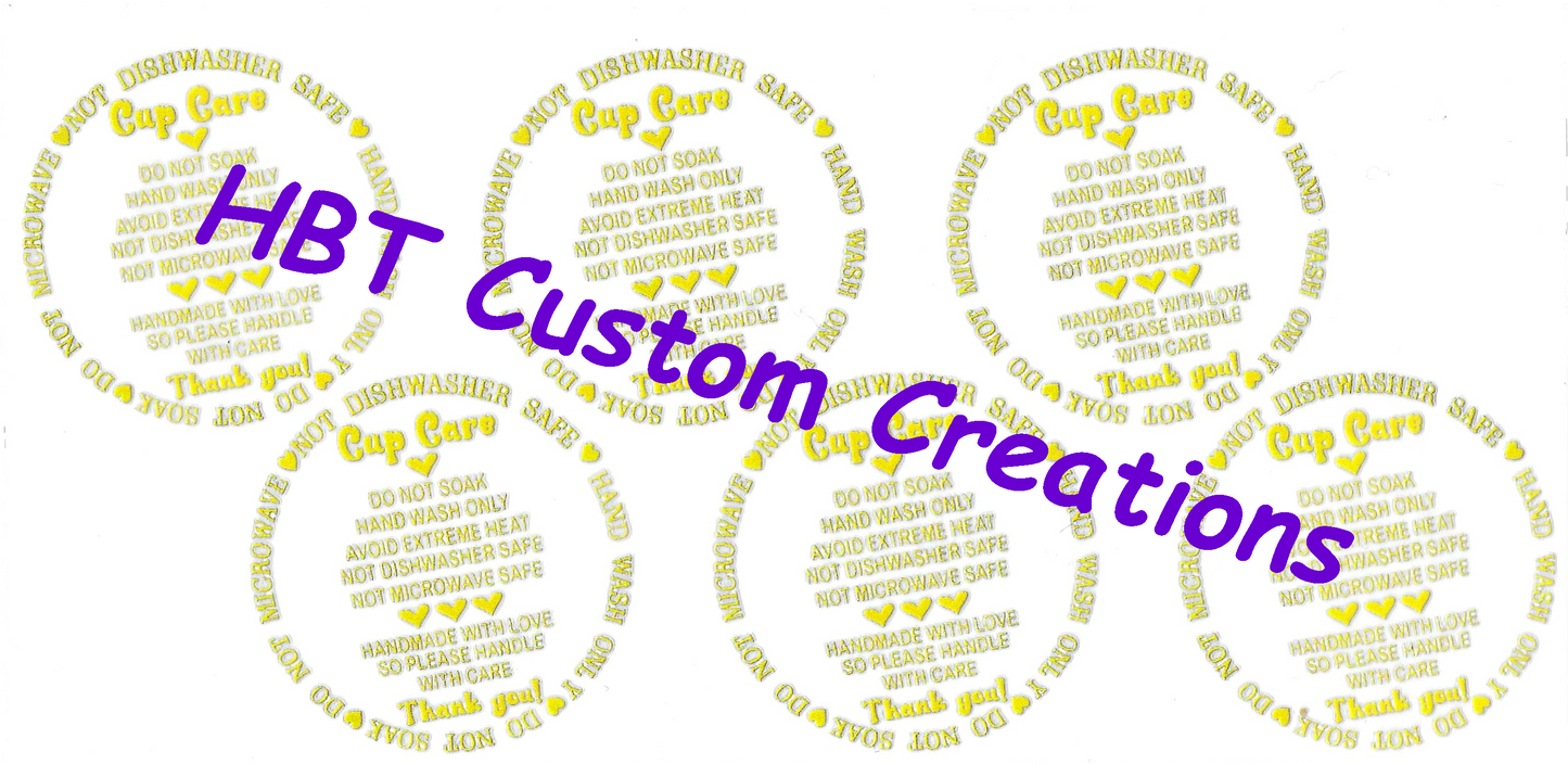 Cup Care Labels Yellow Style 1