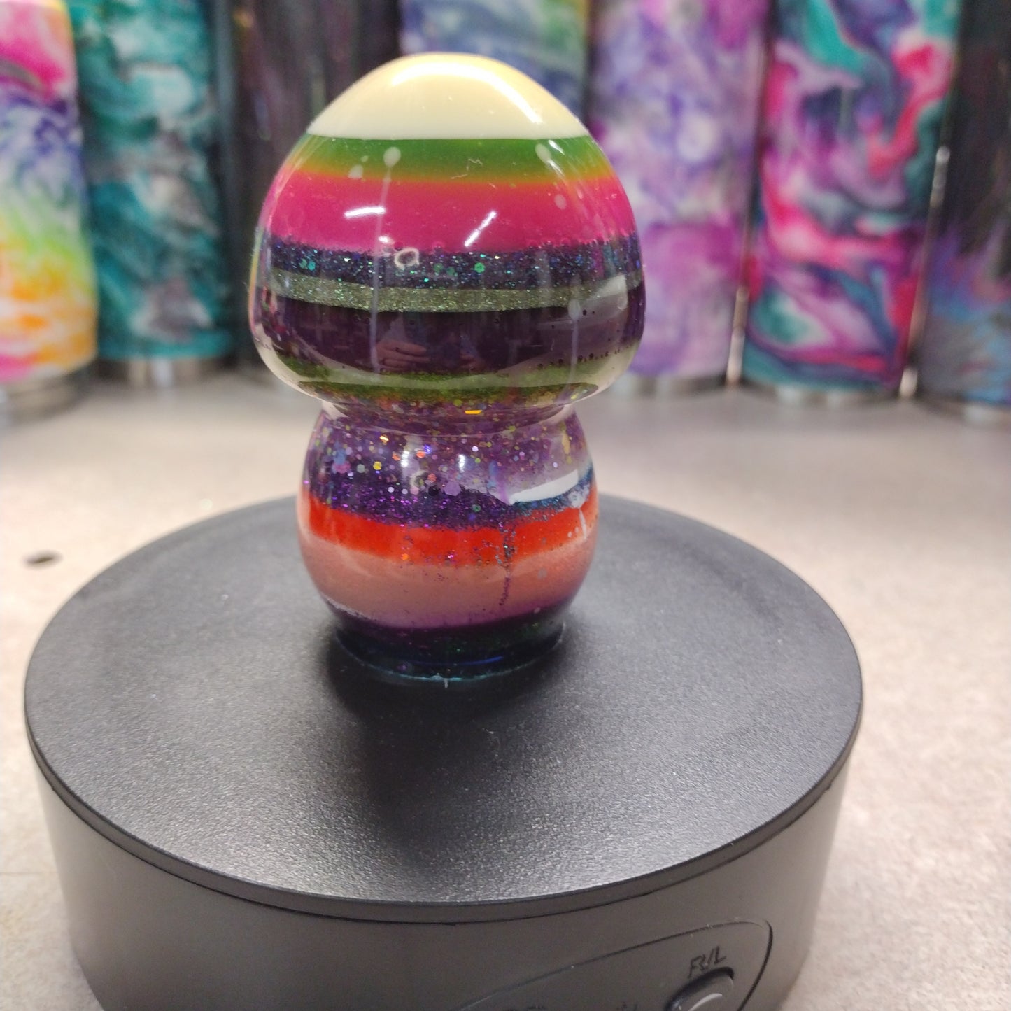 Pre made Medium Size Resin Mushroom w/ glow