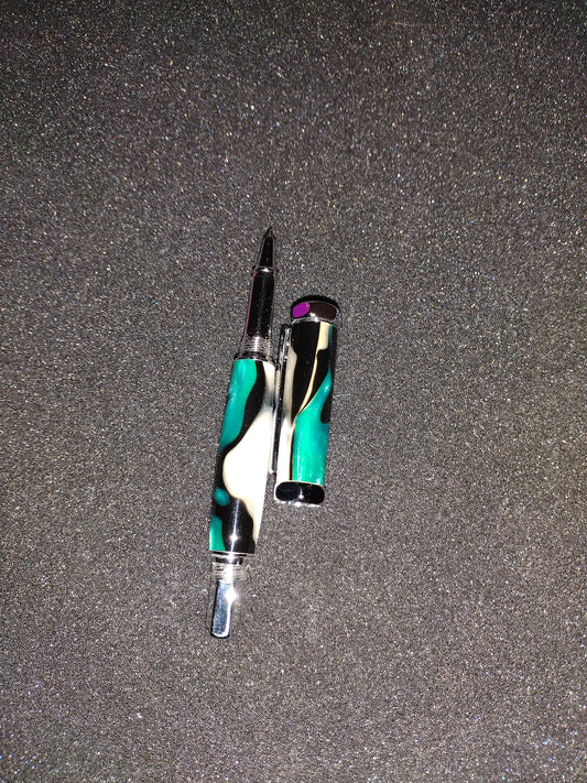 Custom screw on lid ball point pen